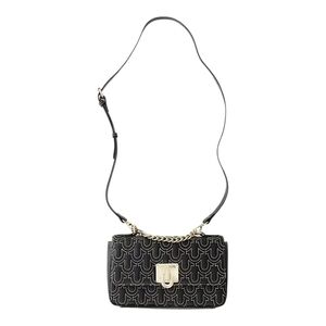 True Religion Black Quilted Crossbody with Gold Chain Accent